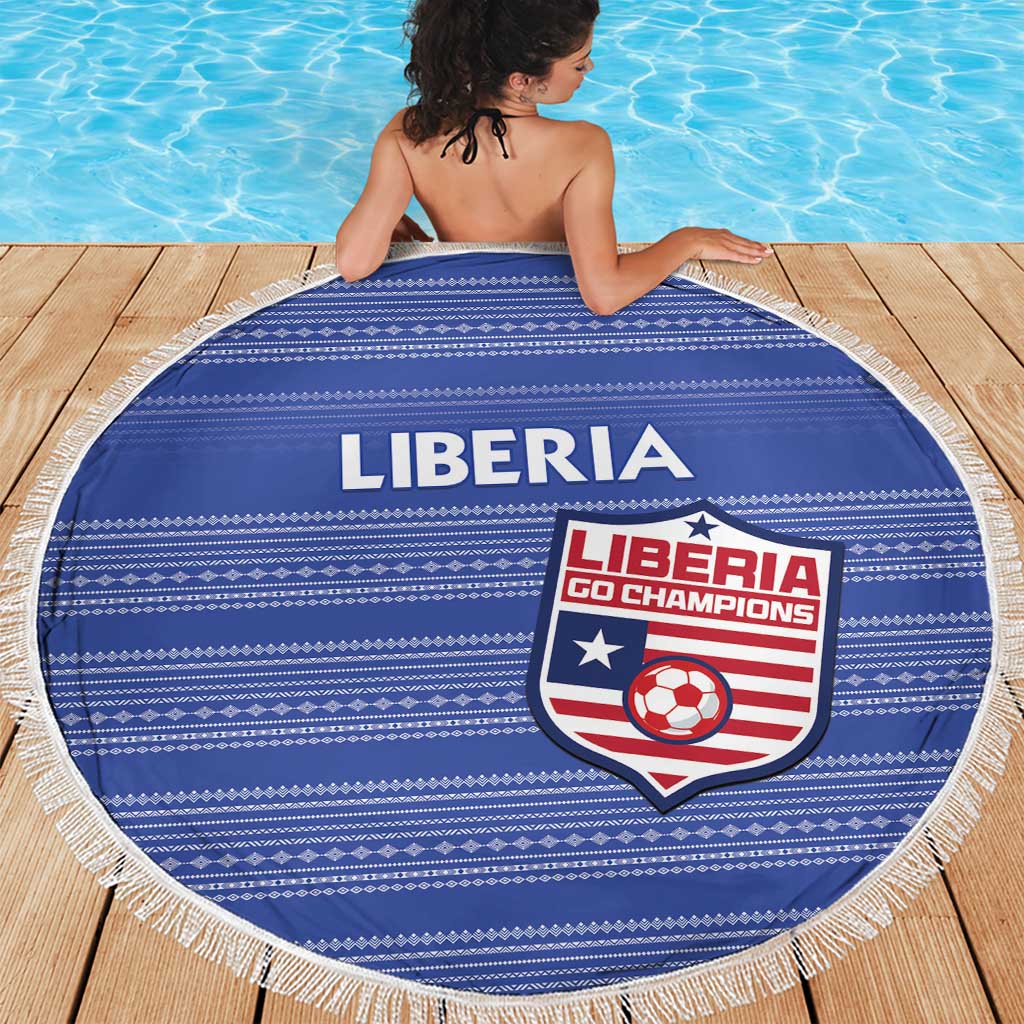 Liberia Football Beach Blanket Women Blue Jersey - Wonder Print Shop