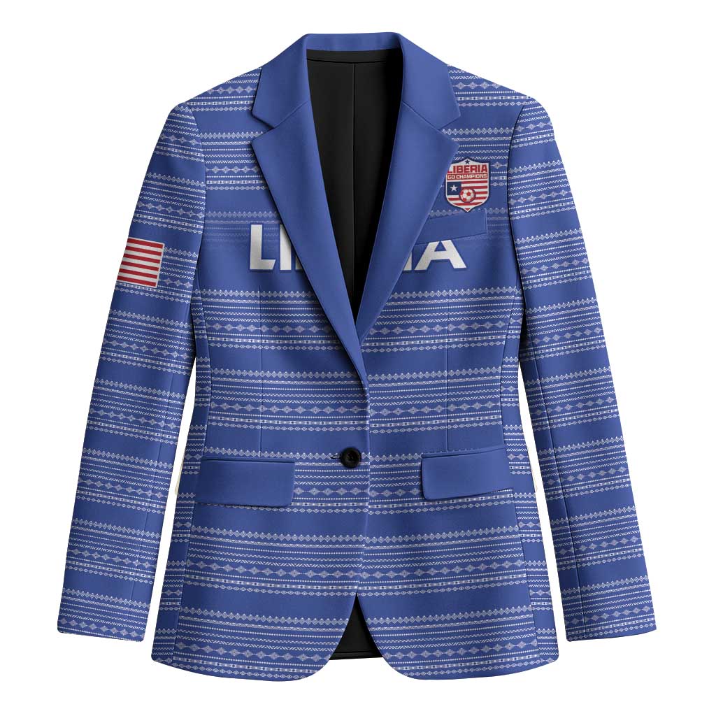 Custom Liberia Football Blazer Women Blue Jersey - Wonder Print Shop