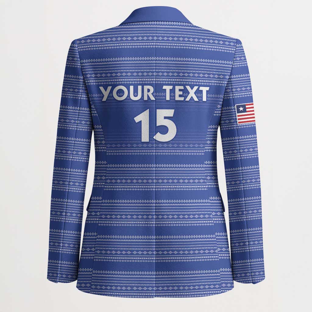 Custom Liberia Football Blazer Women Blue Jersey - Wonder Print Shop