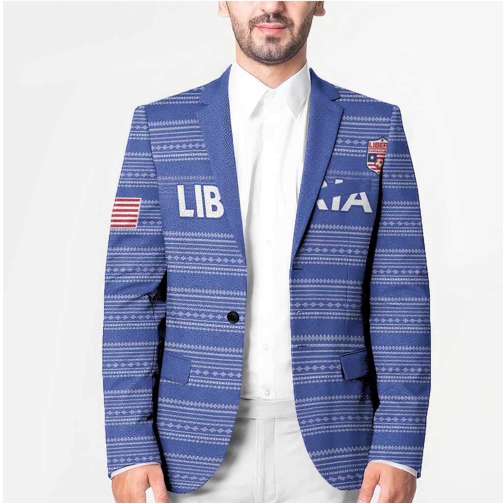 Custom Liberia Football Blazer Women Blue Jersey - Wonder Print Shop