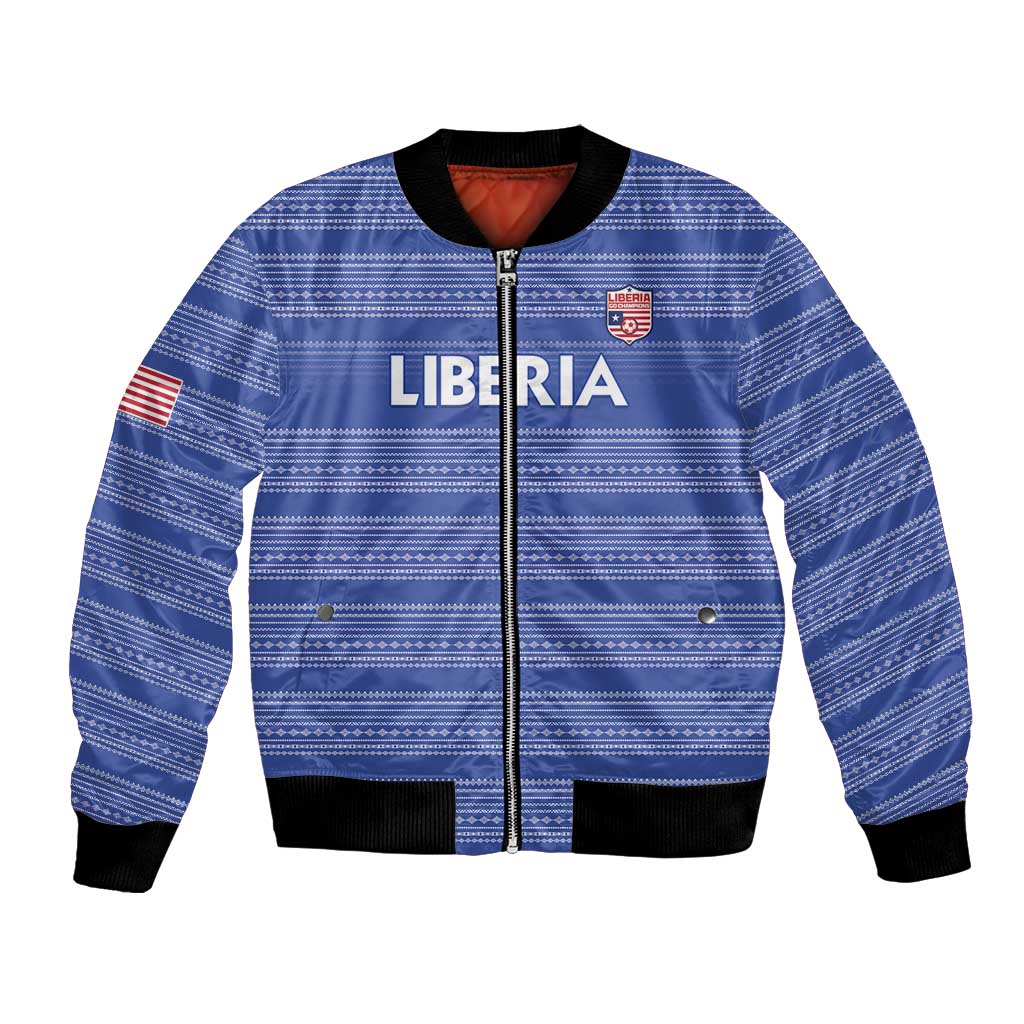 Custom Liberia Football Bomber Jacket Women Blue Jersey - Wonder Print Shop