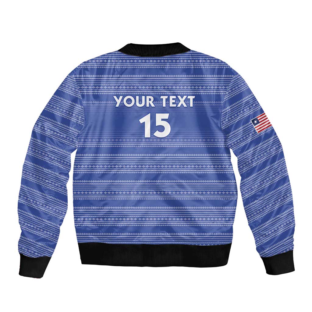 Custom Liberia Football Bomber Jacket Women Blue Jersey - Wonder Print Shop