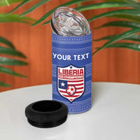 Custom Liberia Football 4 in 1 Can Cooler Tumbler Women Blue Jersey - Wonder Print Shop