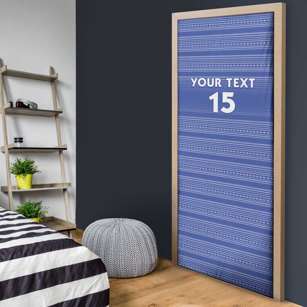 Custom Liberia Football Door Cover Women Blue Jersey - Wonder Print Shop