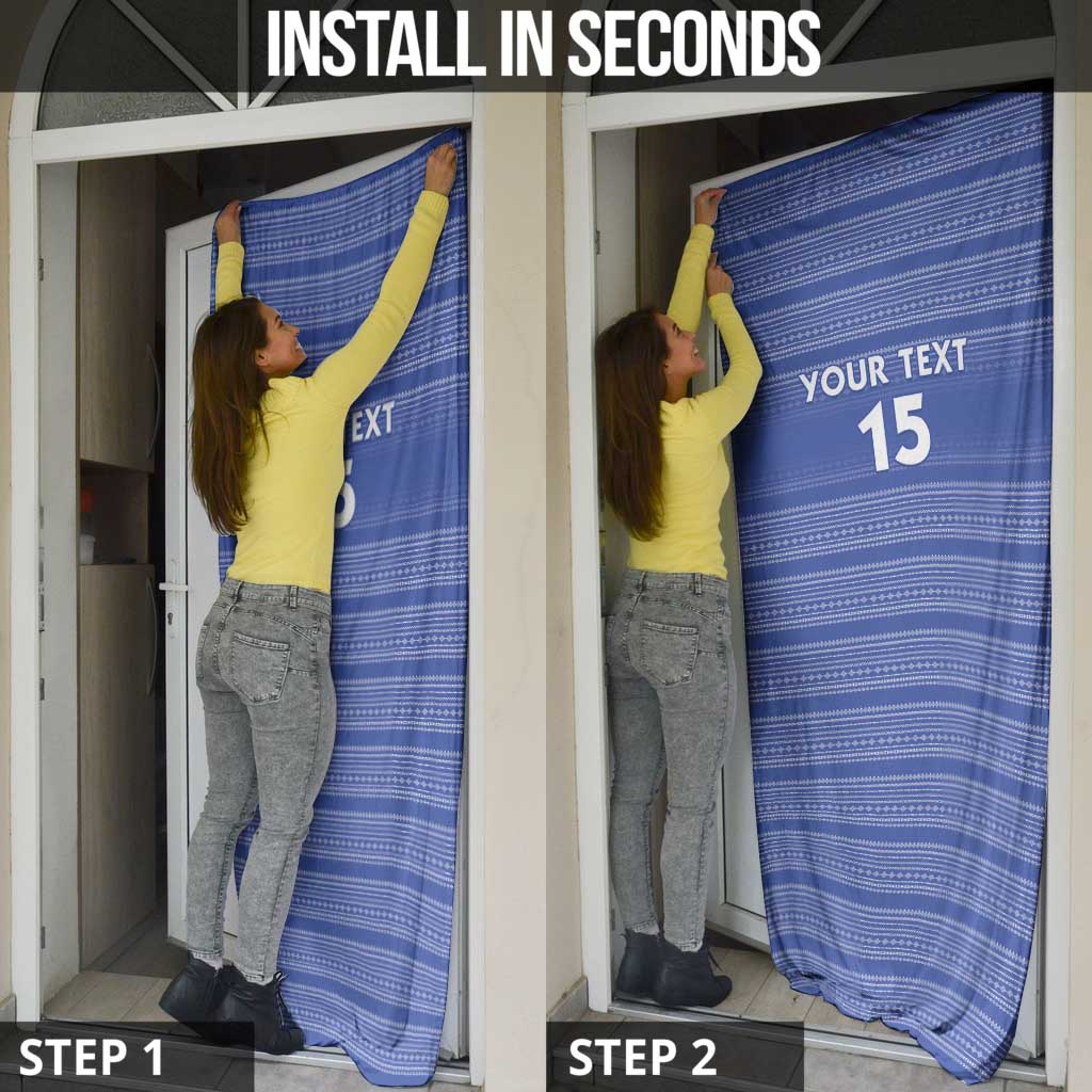 Custom Liberia Football Door Cover Women Blue Jersey - Wonder Print Shop