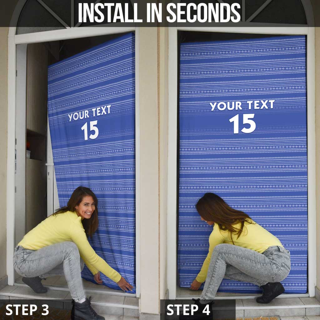 Custom Liberia Football Door Cover Women Blue Jersey - Wonder Print Shop