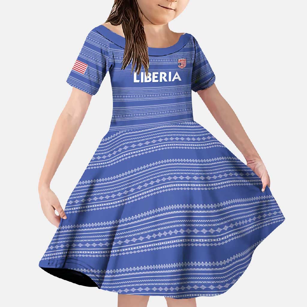 Custom Liberia Football Family Matching Long Sleeve Bodycon Dress and Hawaiian Shirt Women Blue Jersey - Wonder Print Shop