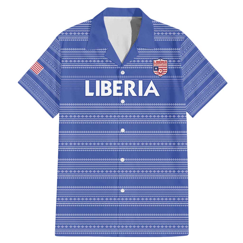 Custom Liberia Football Family Matching Mermaid Dress and Hawaiian Shirt Women Blue Jersey - Wonder Print Shop