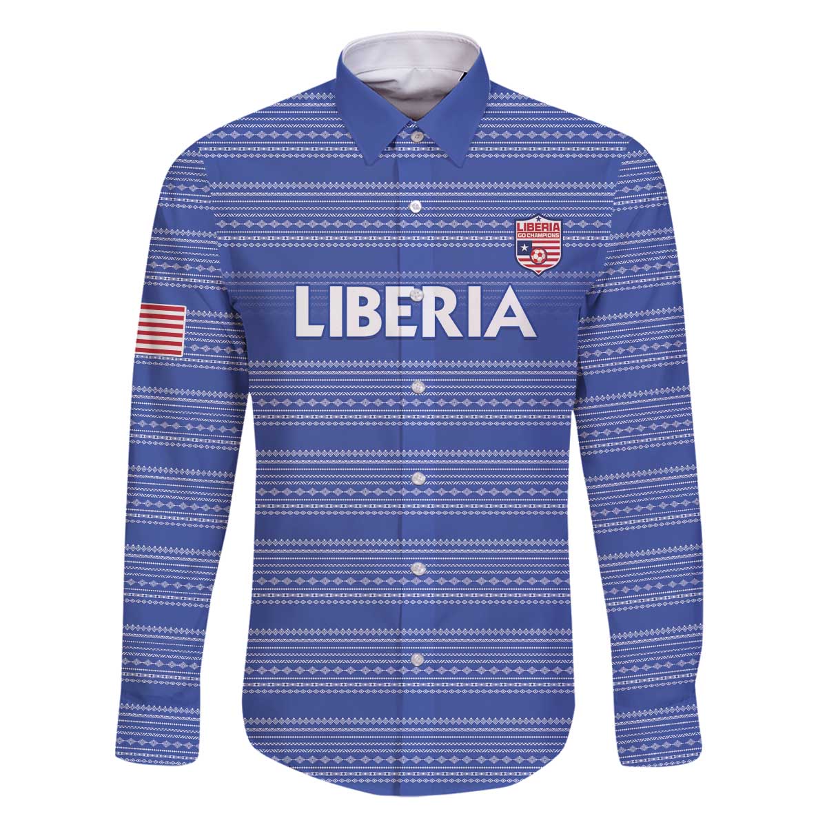 Custom Liberia Football Family Matching Off The Shoulder Long Sleeve Dress and Hawaiian Shirt Women Blue Jersey - Wonder Print Shop