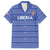 Custom Liberia Football Family Matching Off Shoulder Maxi Dress and Hawaiian Shirt Women Blue Jersey - Wonder Print Shop
