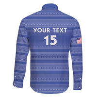 Custom Liberia Football Family Matching Off Shoulder Maxi Dress and Hawaiian Shirt Women Blue Jersey - Wonder Print Shop