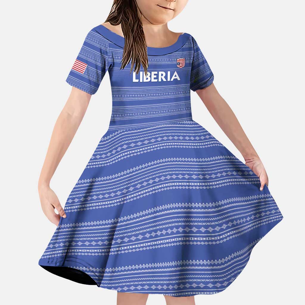 Custom Liberia Football Family Matching Puletasi and Hawaiian Shirt Women Blue Jersey - Wonder Print Shop