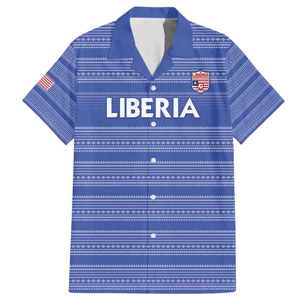 Custom Liberia Football Family Matching Puletasi and Hawaiian Shirt Women Blue Jersey - Wonder Print Shop