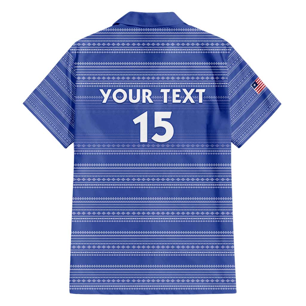 Custom Liberia Football Family Matching Short Sleeve Bodycon Dress and Hawaiian Shirt Women Blue Jersey - Wonder Print Shop
