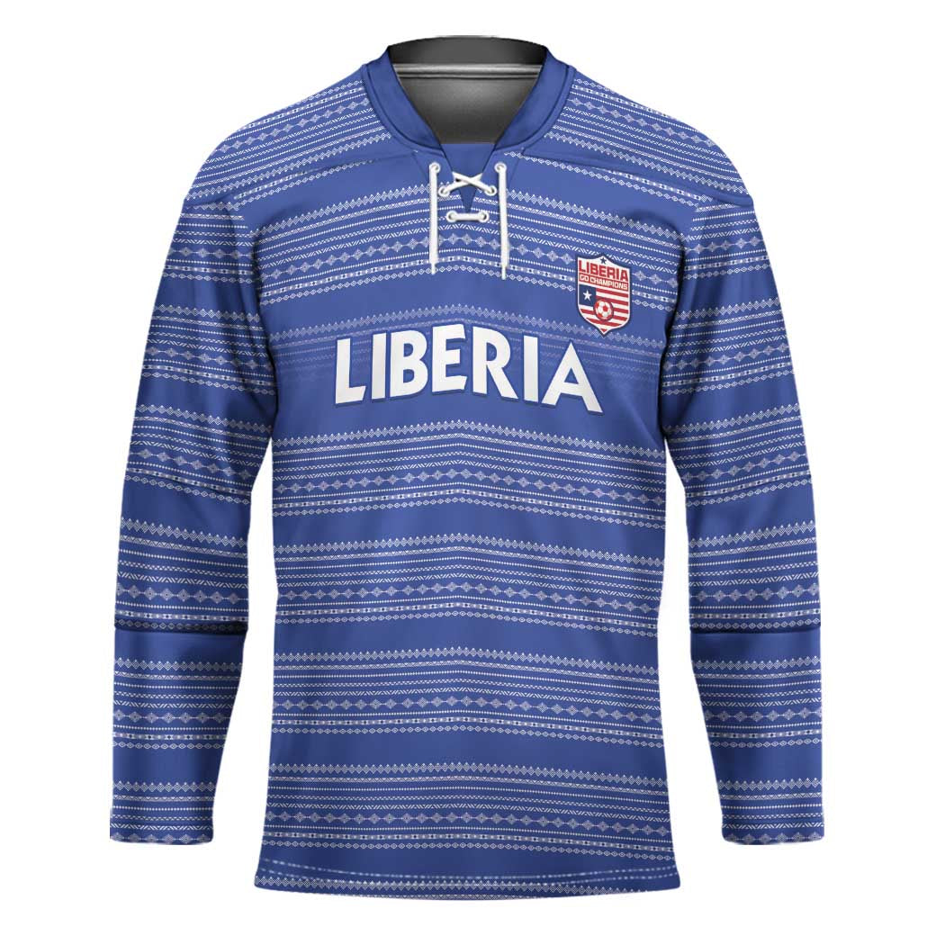 Custom Liberia Football Hockey Jersey Women Blue Jersey - Wonder Print Shop