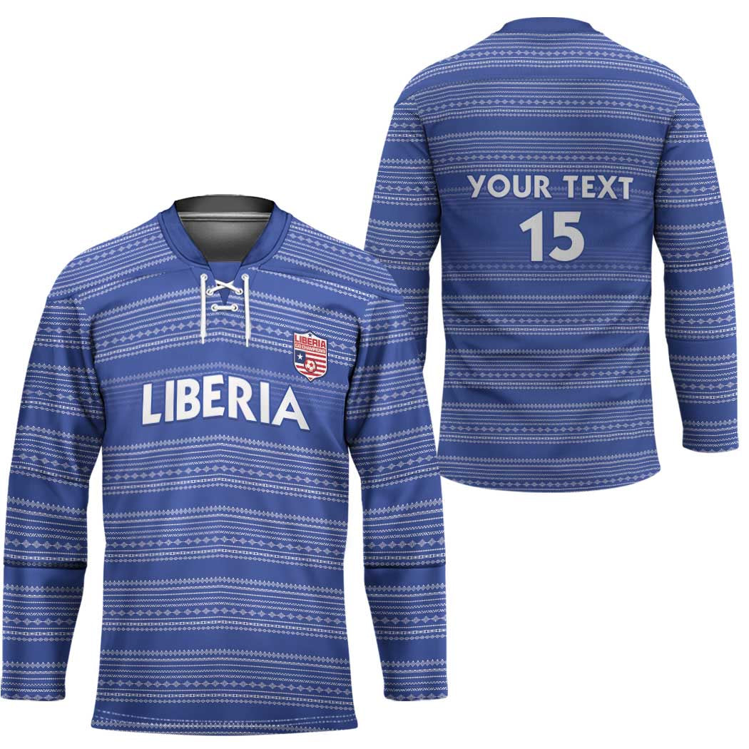 Custom Liberia Football Hockey Jersey Women Blue Jersey - Wonder Print Shop