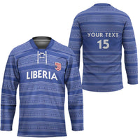 Custom Liberia Football Hockey Jersey Women Blue Jersey - Wonder Print Shop