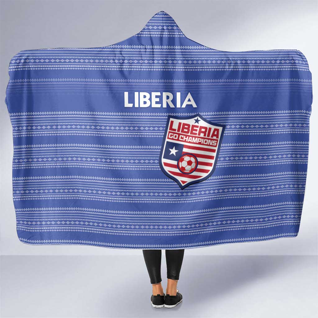 Liberia Football Hooded Blanket Women Blue Jersey - Wonder Print Shop