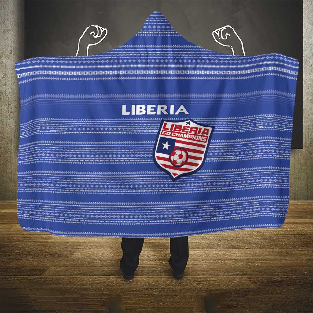 Liberia Football Hooded Blanket Women Blue Jersey - Wonder Print Shop