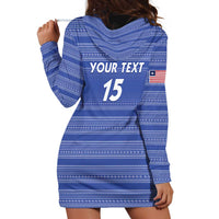 Custom Liberia Football Hoodie Dress Women Blue Jersey - Wonder Print Shop