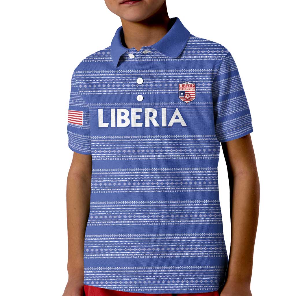 Custom Liberia Football Kid Polo Shirt Women Blue Jersey - Wonder Print Shop