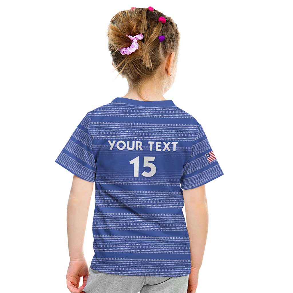 Custom Liberia Football Kid T Shirt Women Blue Jersey - Wonder Print Shop