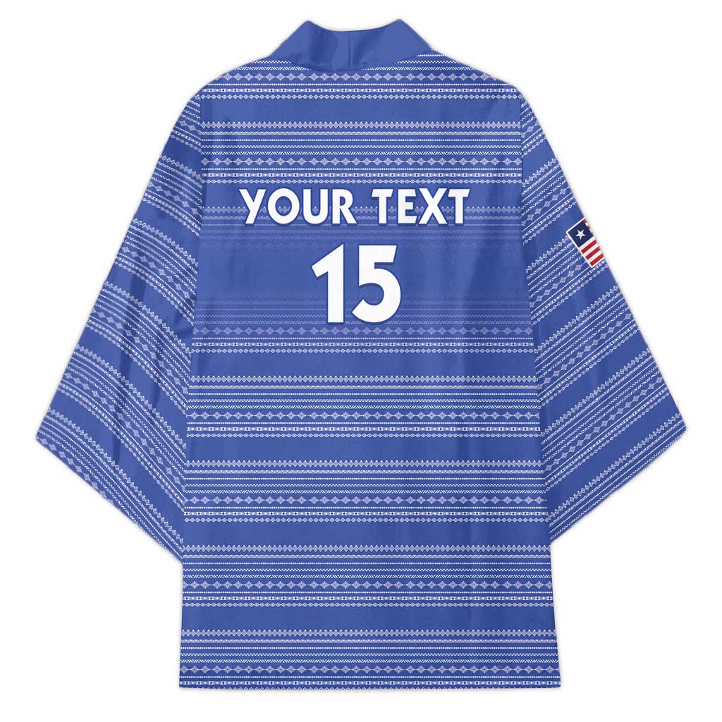 Custom Liberia Football Kimono Women Blue Jersey - Wonder Print Shop