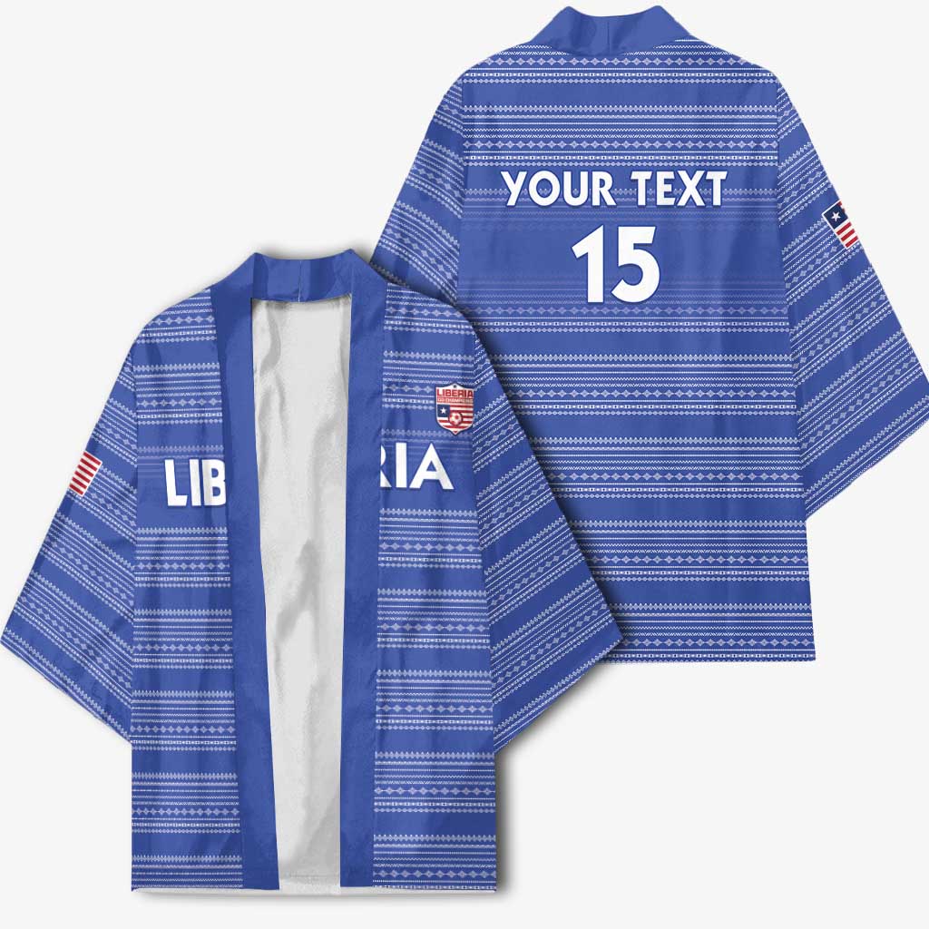 Custom Liberia Football Kimono Women Blue Jersey - Wonder Print Shop