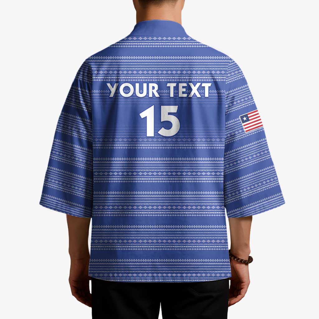 Custom Liberia Football Kimono Women Blue Jersey - Wonder Print Shop