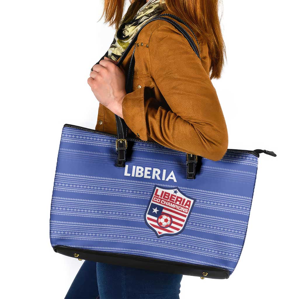Liberia Football Leather Tote Bag Women Blue Jersey - Wonder Print Shop
