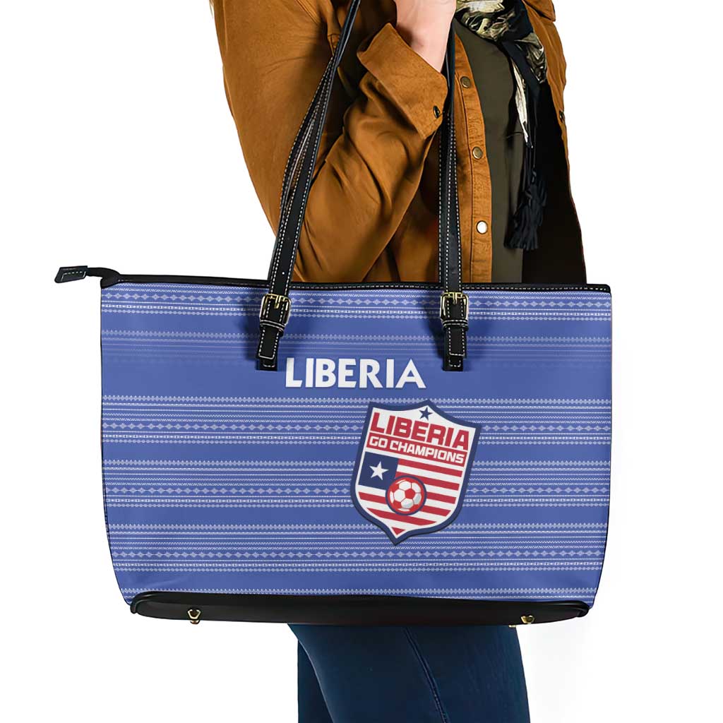 Liberia Football Leather Tote Bag Women Blue Jersey - Wonder Print Shop