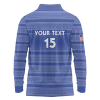 Custom Liberia Football Long Sleeve Polo Shirt Women Blue Jersey - Wonder Print Shop