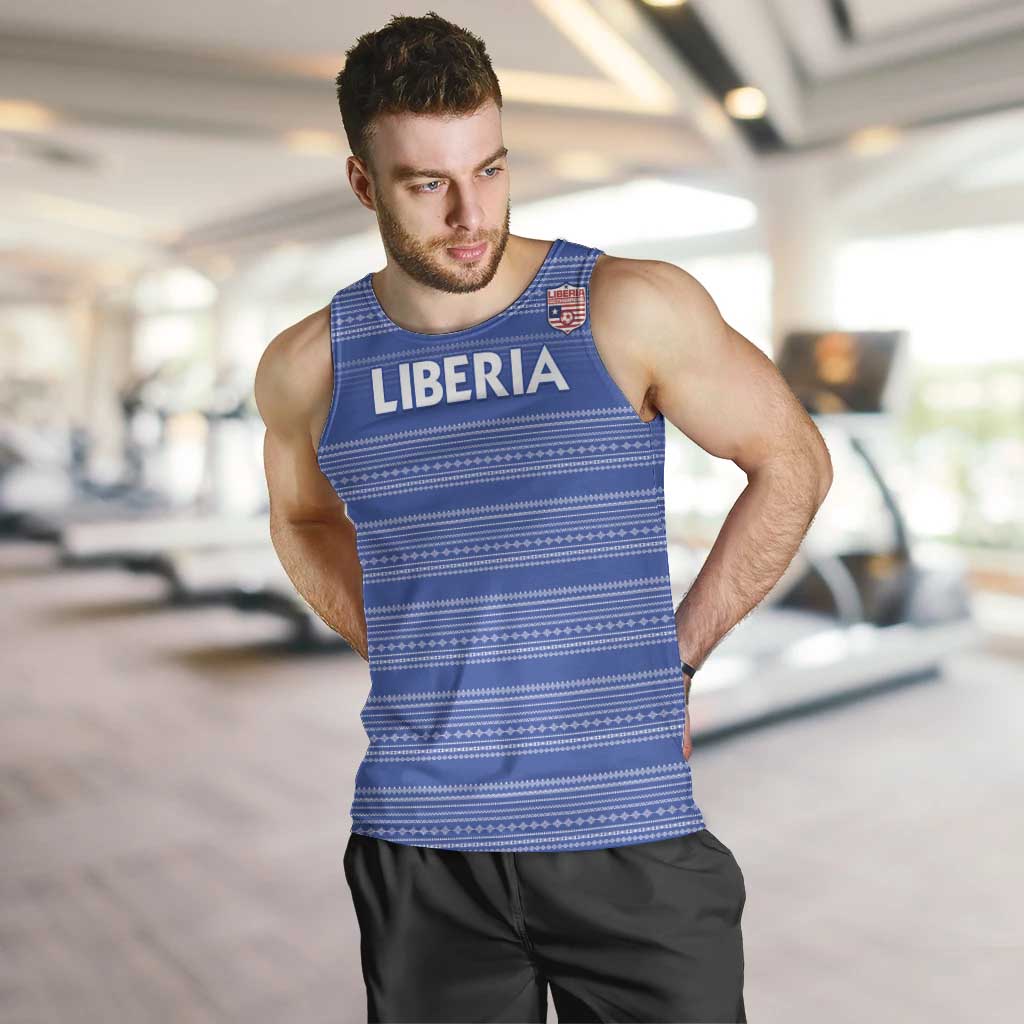 Custom Liberia Football Men Tank Top Women Blue Jersey - Wonder Print Shop