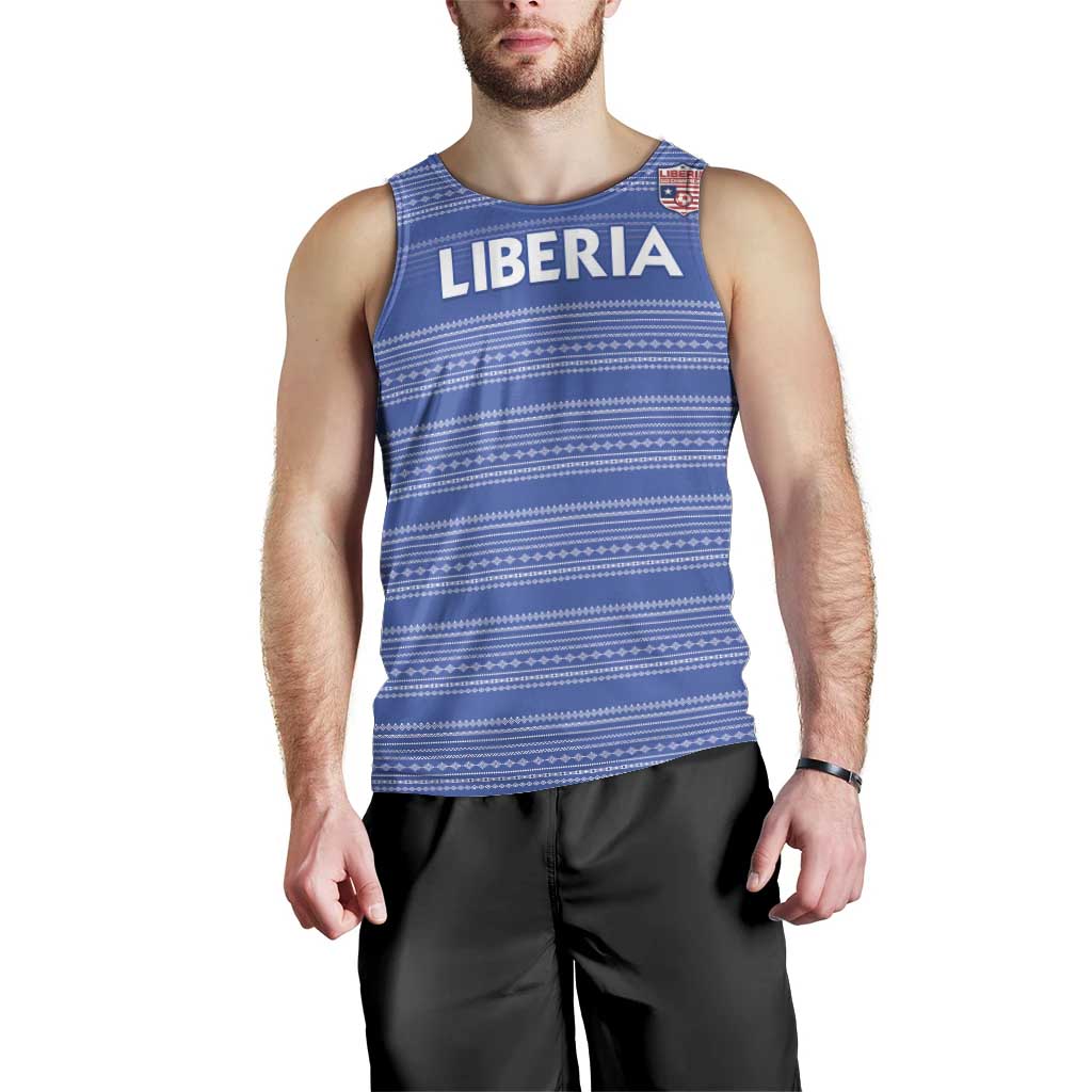 Custom Liberia Football Men Tank Top Women Blue Jersey - Wonder Print Shop