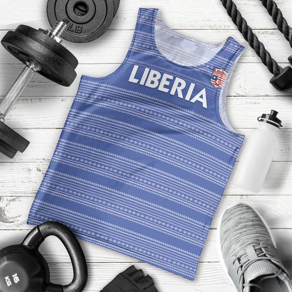 Custom Liberia Football Men Tank Top Women Blue Jersey - Wonder Print Shop