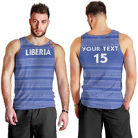 Custom Liberia Football Men Tank Top Women Blue Jersey - Wonder Print Shop