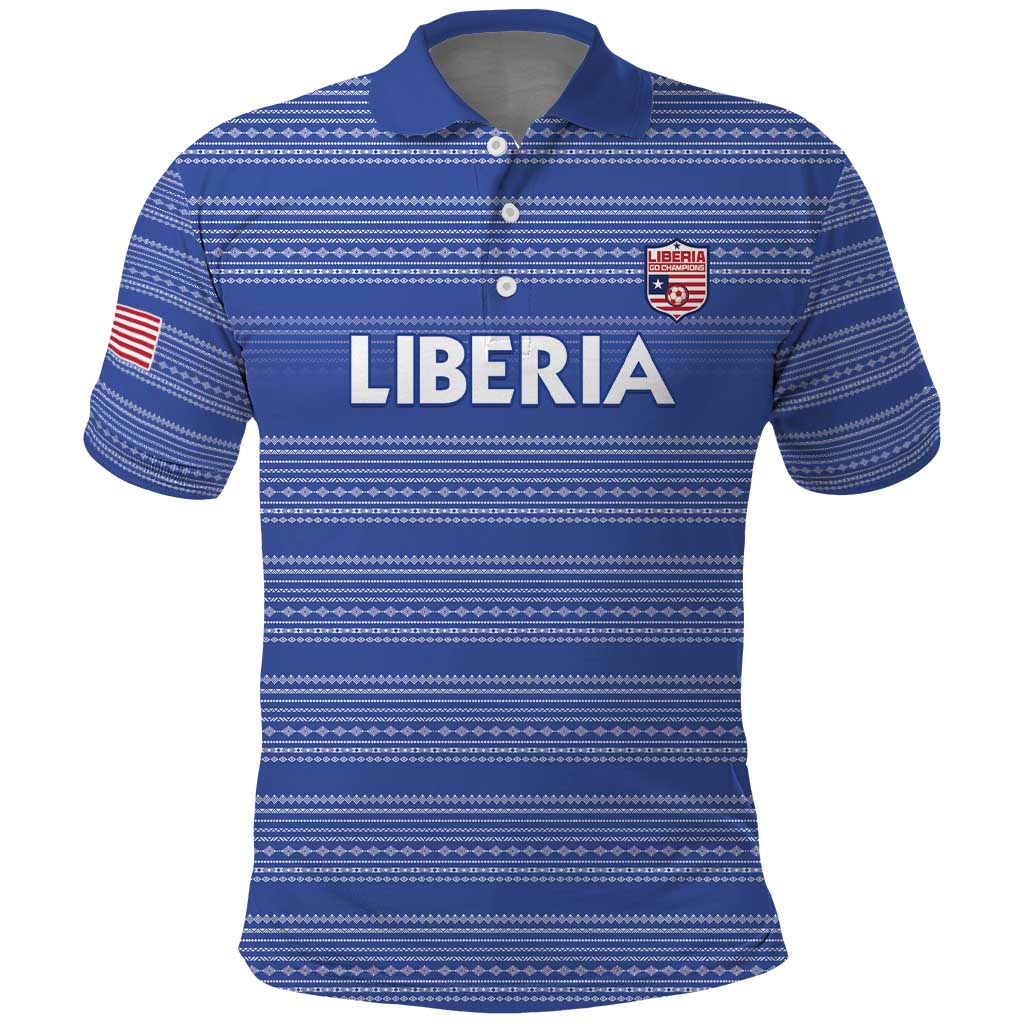Custom Liberia Football Polo Shirt Women Blue Jersey - Wonder Print Shop