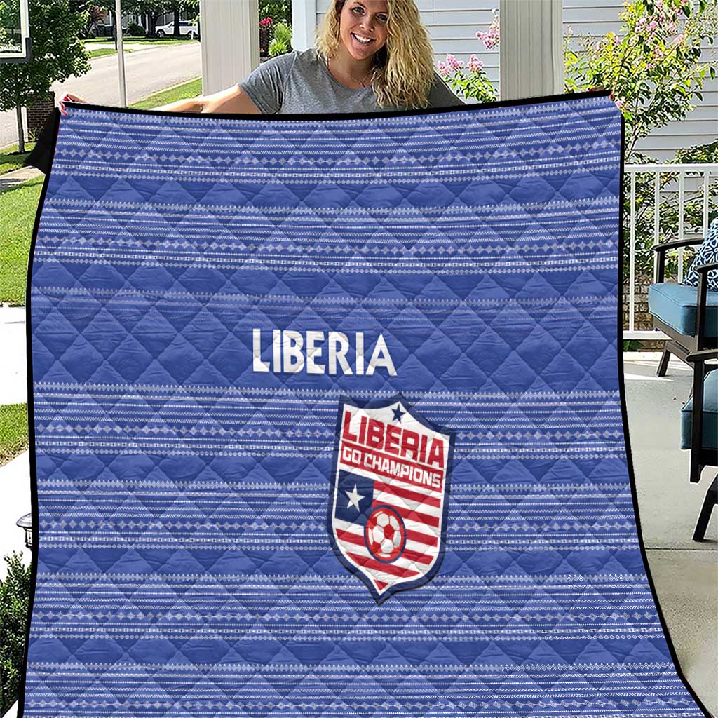 Liberia Football Quilt Women Blue Jersey - Wonder Print Shop