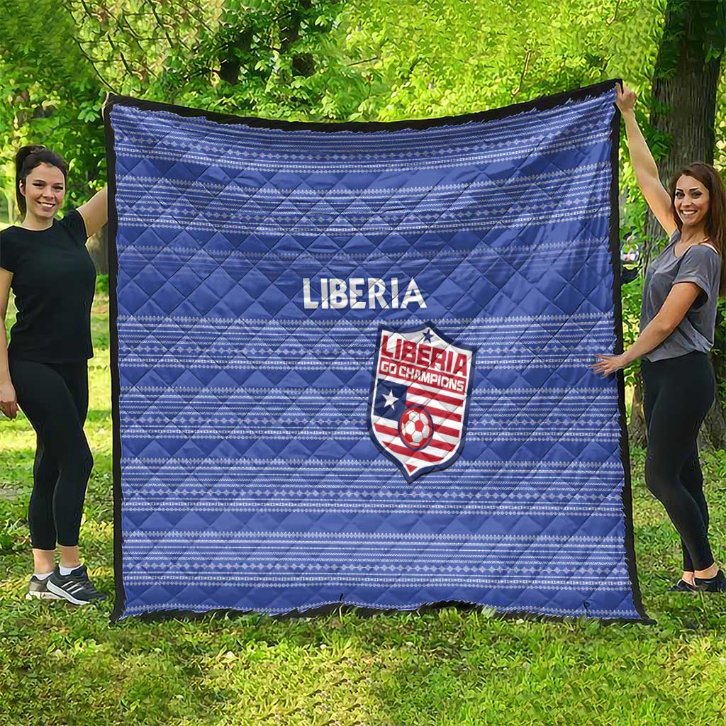 Liberia Football Quilt Women Blue Jersey - Wonder Print Shop