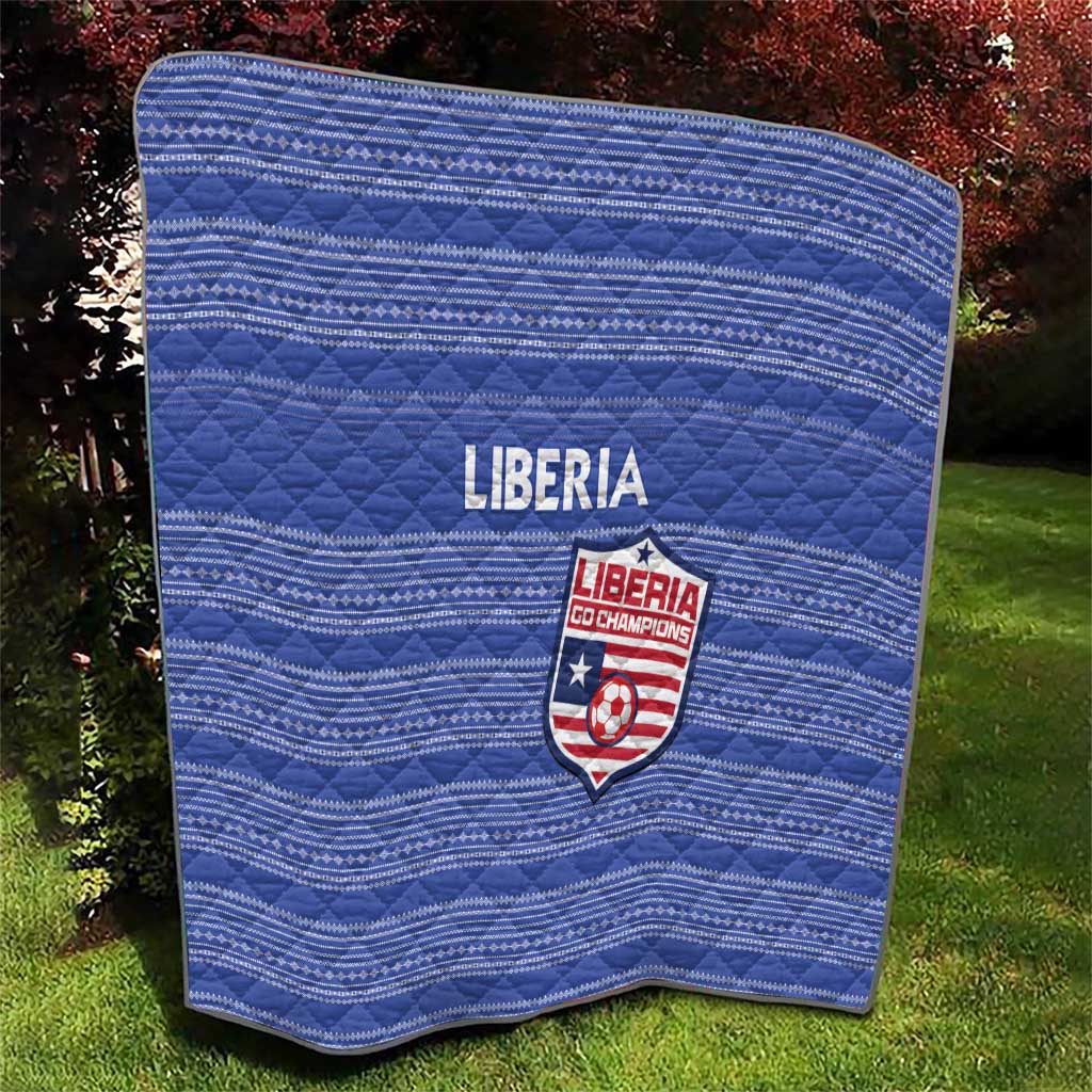 Liberia Football Quilt Women Blue Jersey - Wonder Print Shop