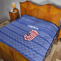 Liberia Football Quilt Women Blue Jersey - Wonder Print Shop
