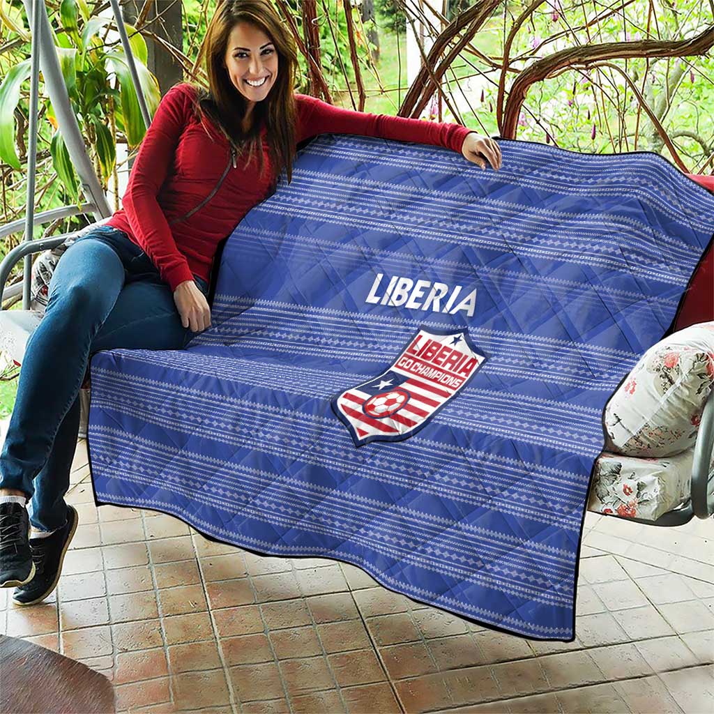 Liberia Football Quilt Women Blue Jersey - Wonder Print Shop