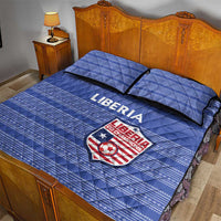 Liberia Football Quilt Bed Set Women Blue Jersey - Wonder Print Shop