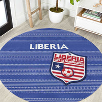 Liberia Football Round Carpet Women Blue Jersey - Wonder Print Shop