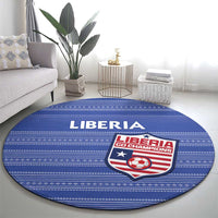 Liberia Football Round Carpet Women Blue Jersey - Wonder Print Shop