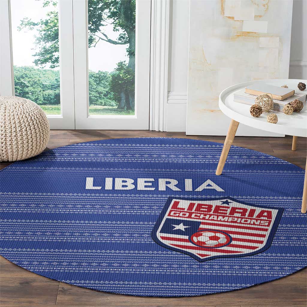 Liberia Football Round Carpet Women Blue Jersey - Wonder Print Shop