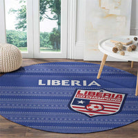 Liberia Football Round Carpet Women Blue Jersey - Wonder Print Shop