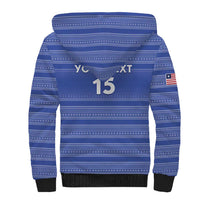 Custom Liberia Football Sherpa Hoodie Women Blue Jersey - Wonder Print Shop