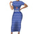 Custom Liberia Football Short Sleeve Bodycon Dress Women Blue Jersey - Wonder Print Shop