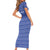 Custom Liberia Football Short Sleeve Bodycon Dress Women Blue Jersey - Wonder Print Shop